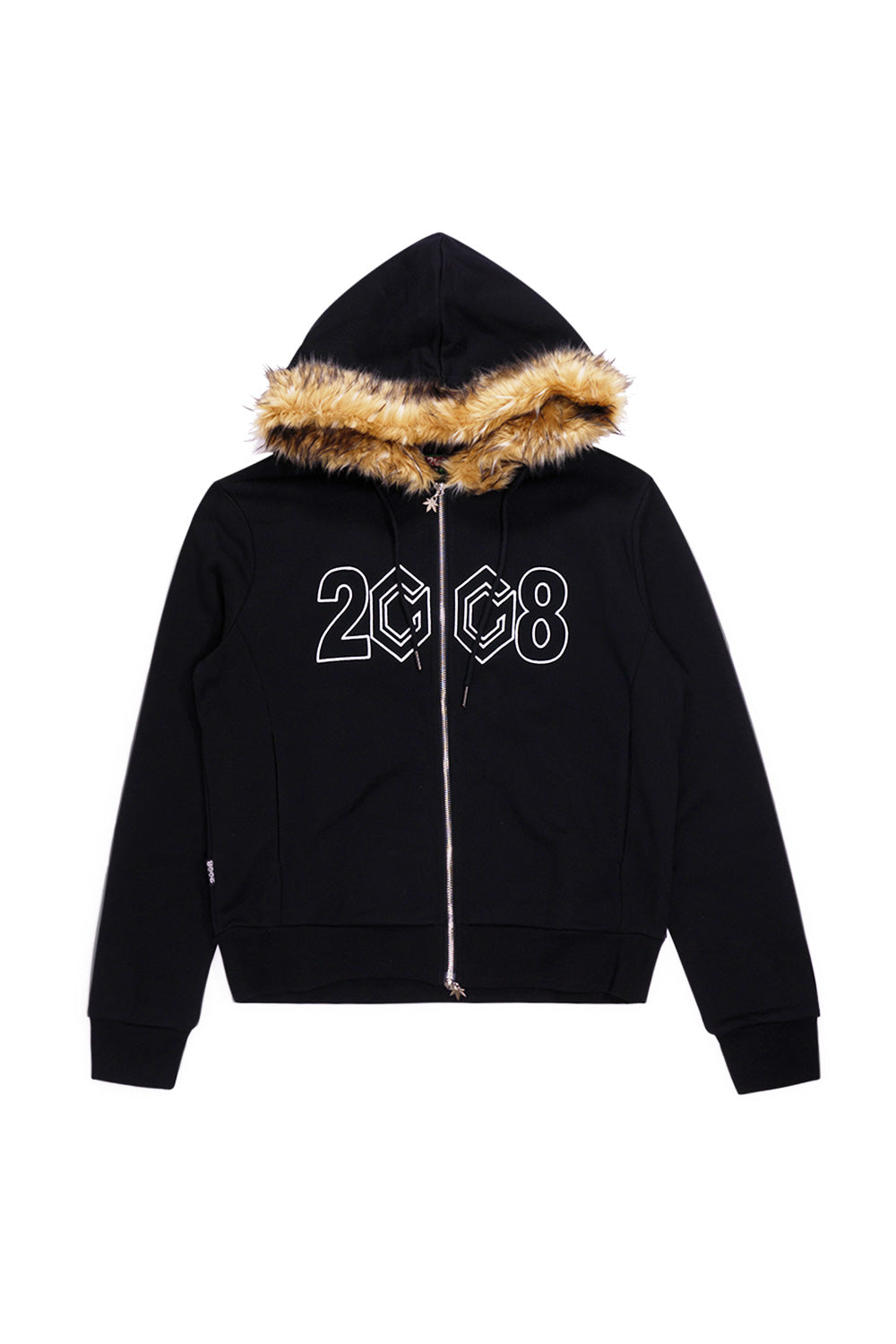 Fuck This Industry 8Cube Fur Hood Zip Up Schwarz