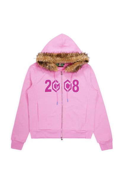 Fuck This Industry 8Cube Fur Hood Zip Up Pink