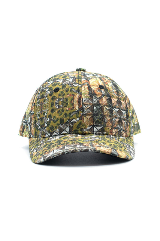 Fuck This Industry Cheetah Stud Hat in Schwarz mit Nieten und Animal-Print