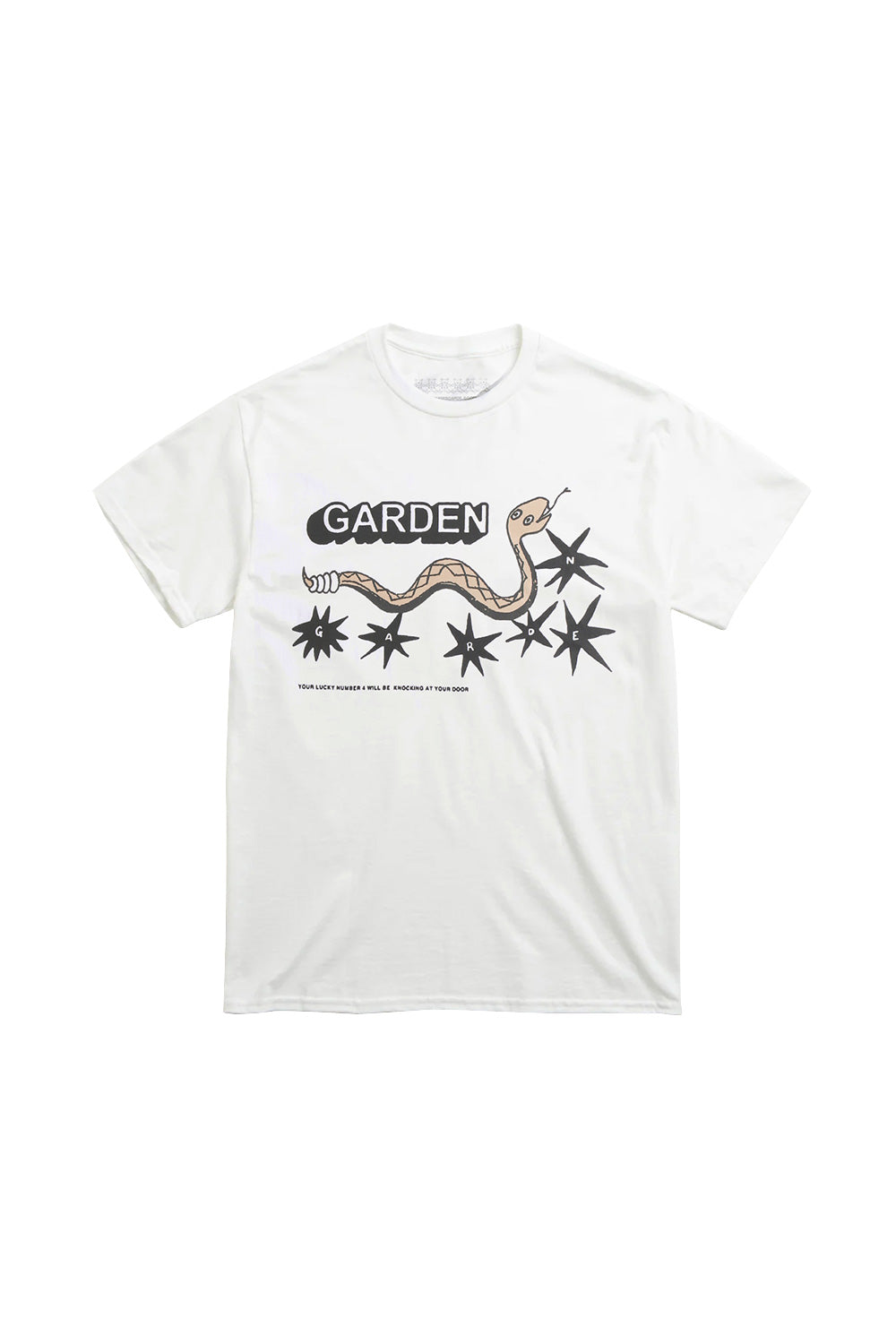 Garden SN4KERS T-Shirt White – Weißes T-Shirt mit auffälligem "SN4KERS"-Print, perfekt für Sneaker-Liebhaber und Streetwear-Fans, aus hochwertiger Baumwolle für maximalen Tragekomfort.
