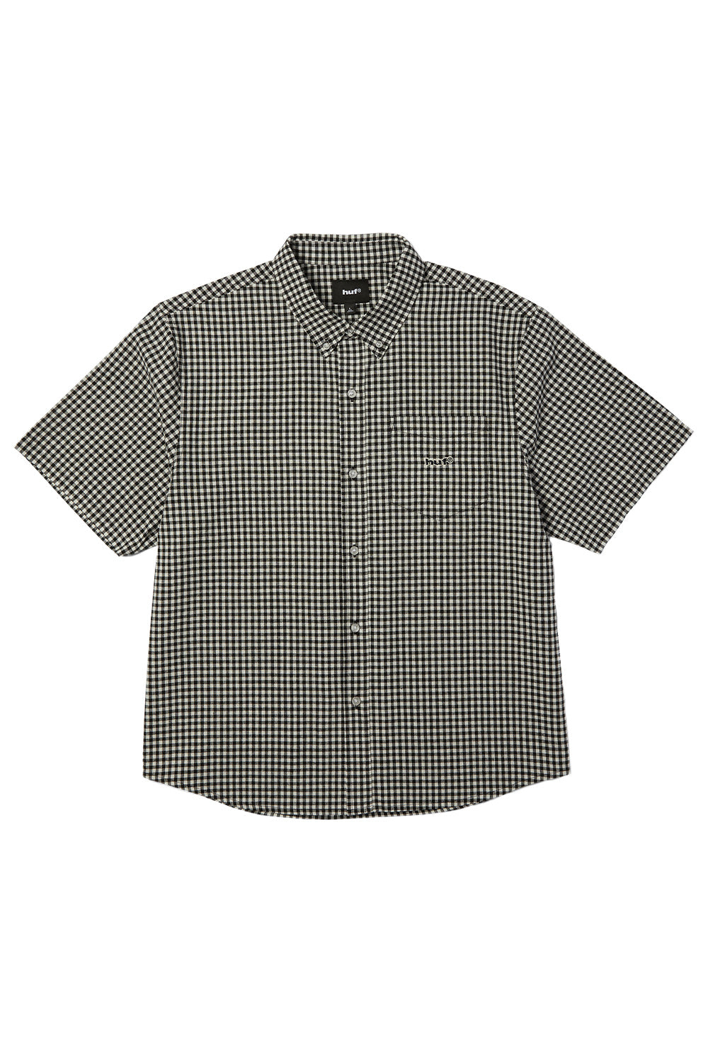Huf 89 Micro Gingham SS Oxford Shirt Black / White - BONKERS
