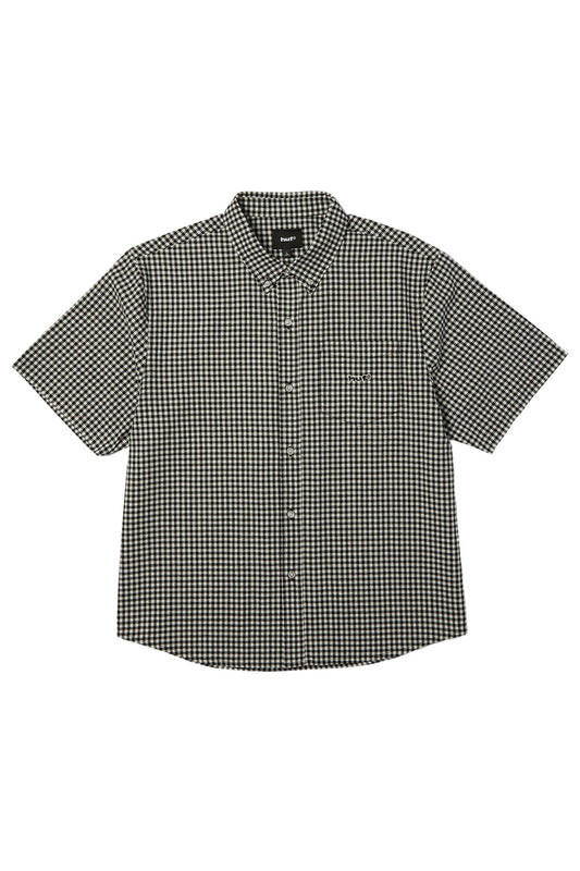 Huf 89 Micro Gingham SS Oxford Shirt Black / White - BONKERS