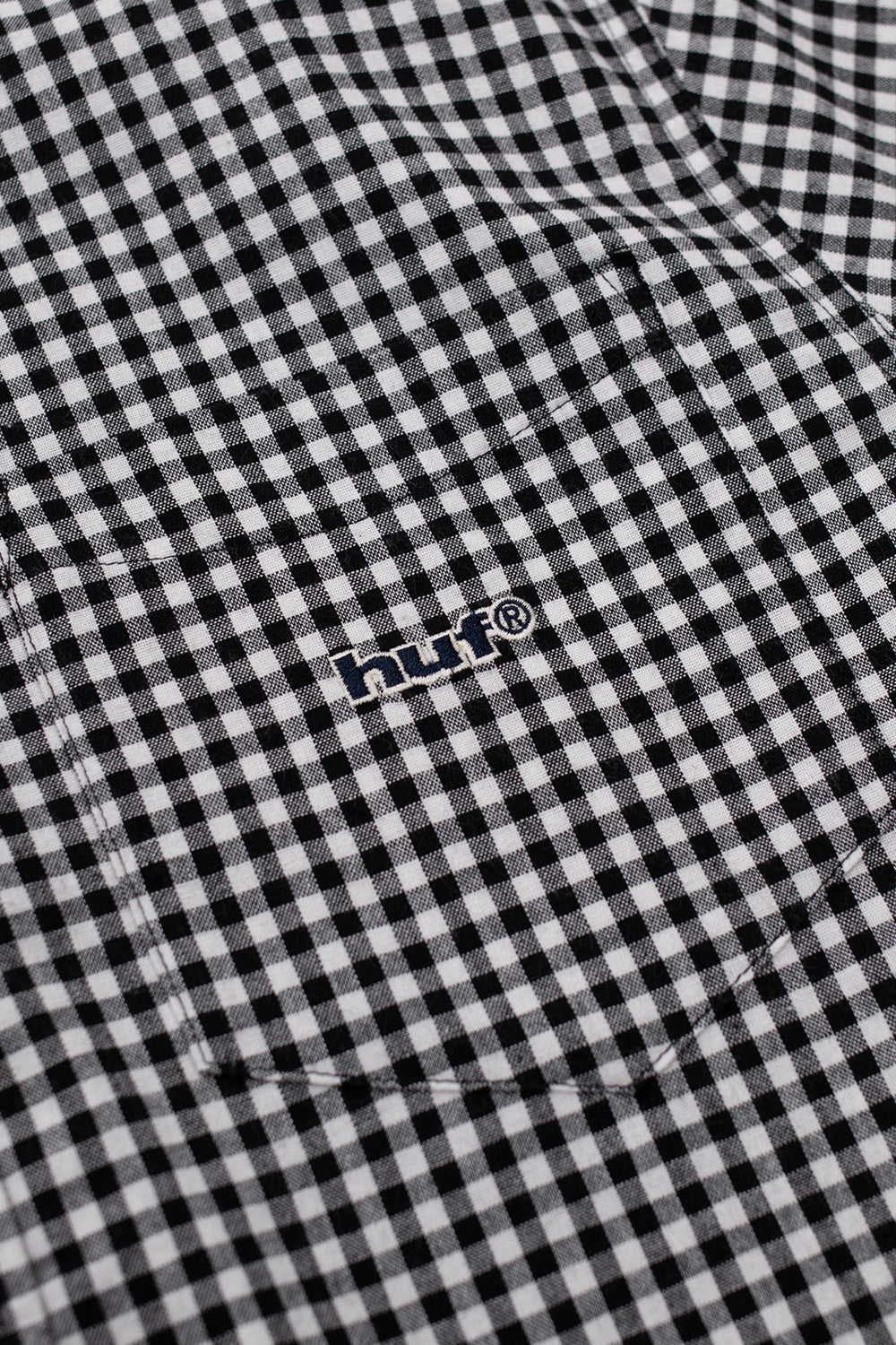 Huf 89 Micro Gingham SS Oxford Shirt Black / White - BONKERS