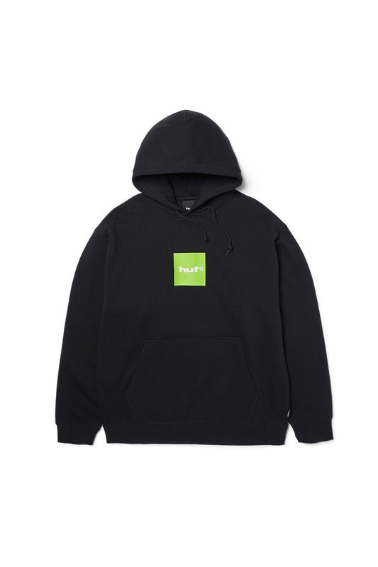 Huf Box Logo Hoodie Black - BONKERS