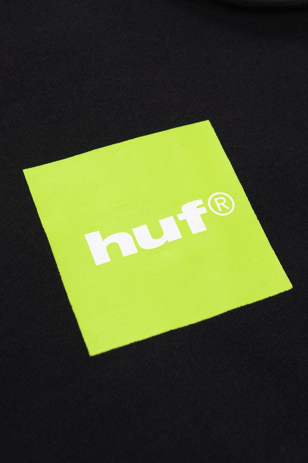 Huf Box Logo Hoodie Black - BONKERS