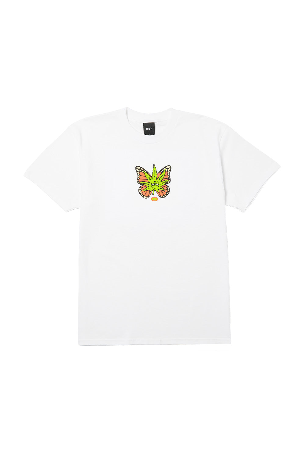 Huf Green Budderfly T-Shirt White - BONKERS