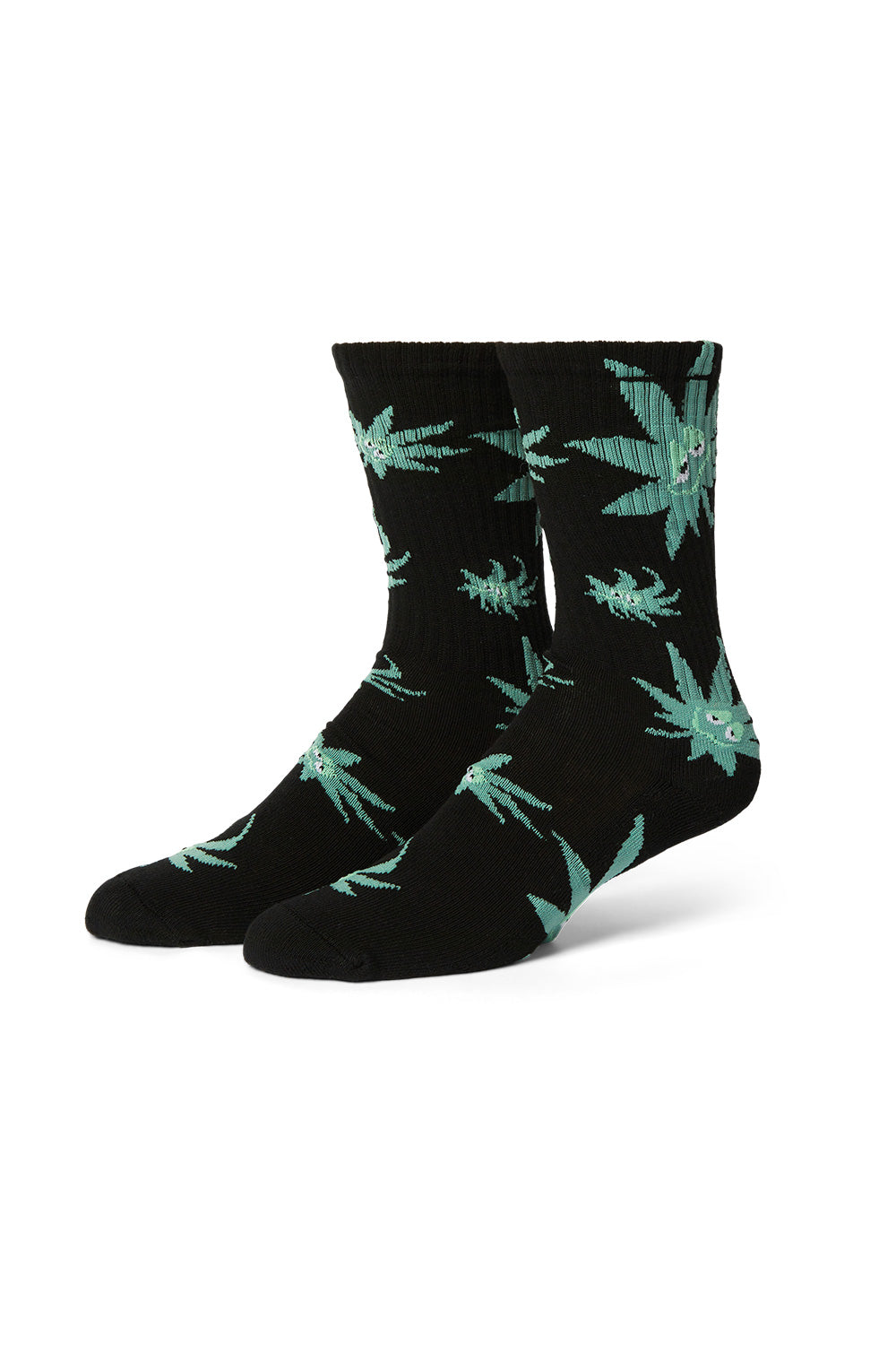 Huf Green Buddy Exhale Socks Black - BONKERS