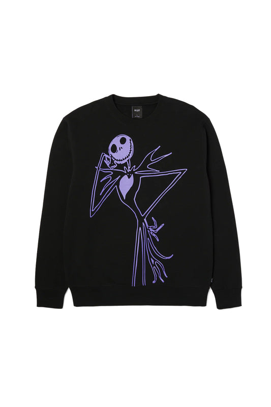 Huf X The Nightmare Before Christmas Jack Skellington Sweatshirt Black - BONKERS