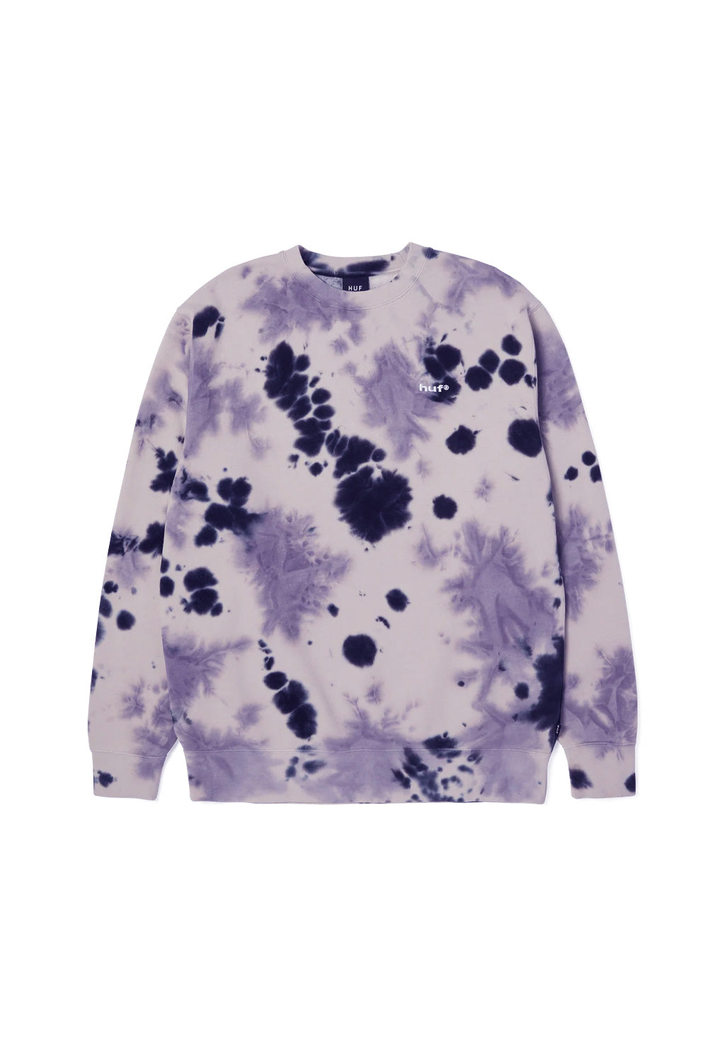Huf Tie Dye 89 Logo Crewneck Sweatshirt Navy - BONKERS