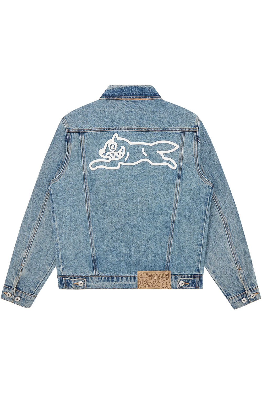 IceCream Check Lined Denim Trucker Jacket Vintage Wash Blue – Denim-Jacke mit klassischem Trucker-Schnitt und kariertem Innenfutter für einen modernen Style von IceCream
