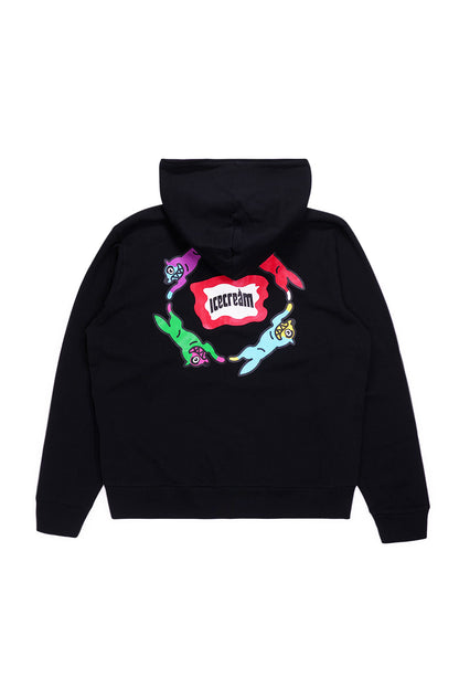 Ice Cream Roundabout Zip Through Hood Black