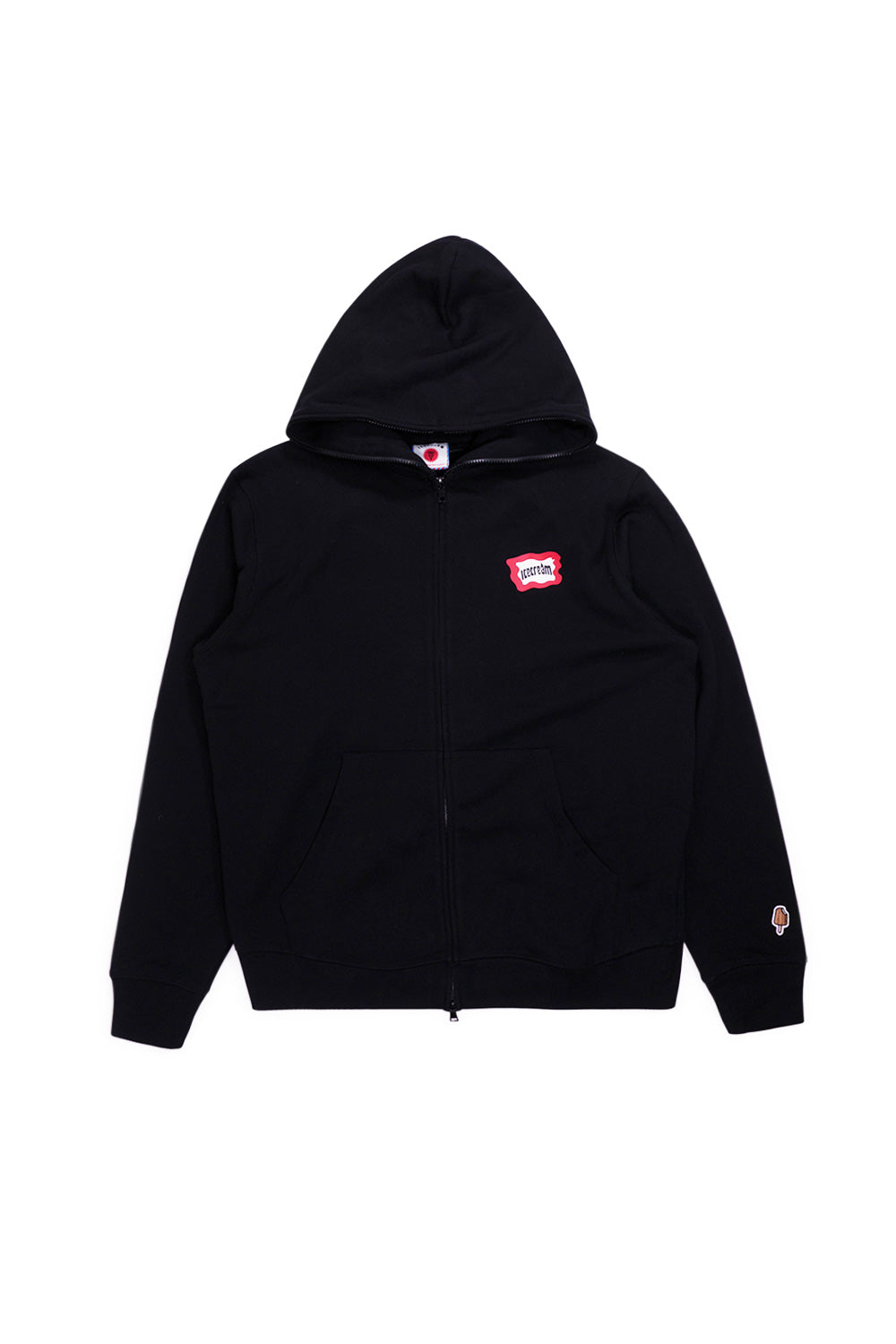 IceCream Roundabout Zip Hoodie Black – Bequemer Kapuzenpullover mit durchgehendem Reißverschluss und auffälligem IceCream-Design für Urban Fashion
