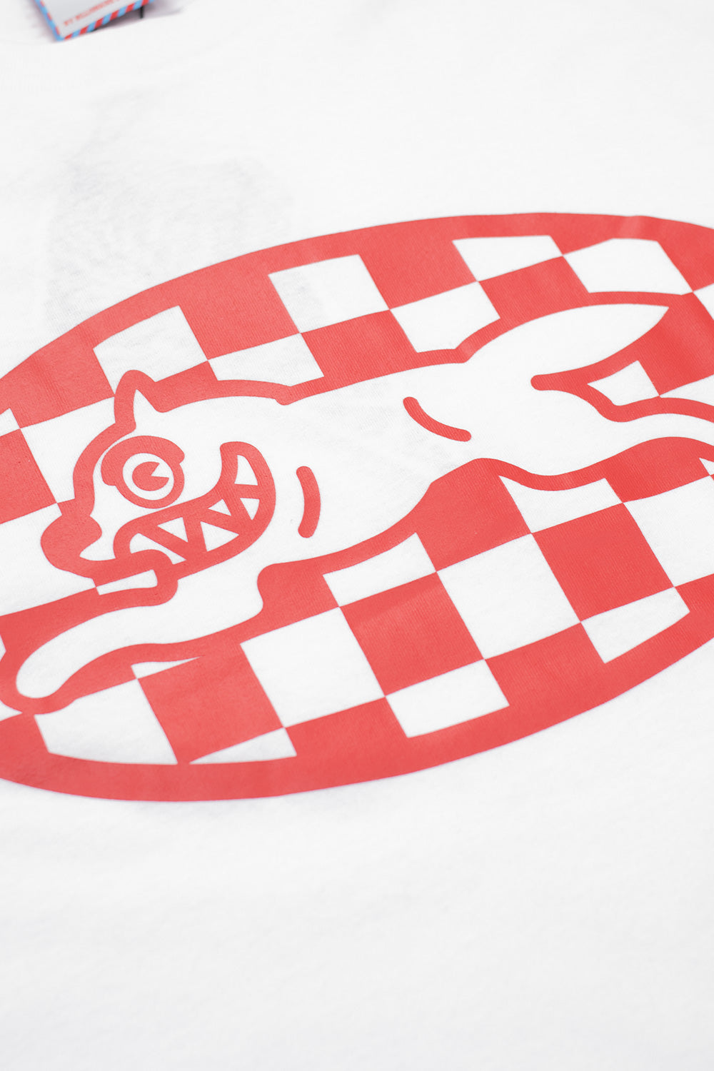 IceCream Checker Running Dog T-Shirt White - BONKERS