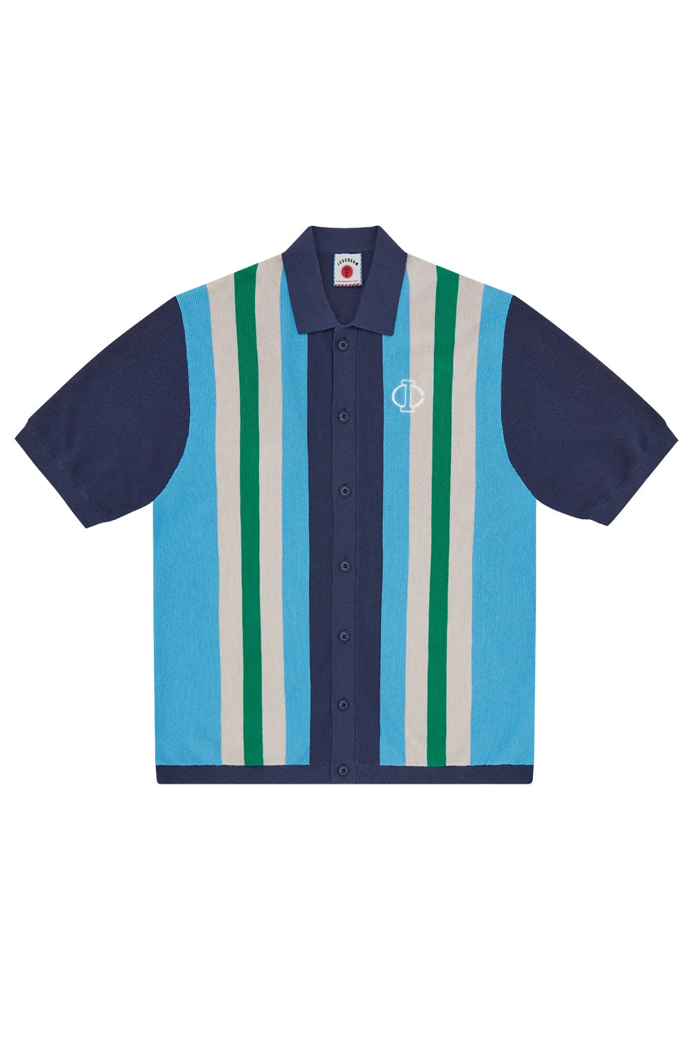 IceCream Collared Knitted Polo Shirt Navy - BONKERS