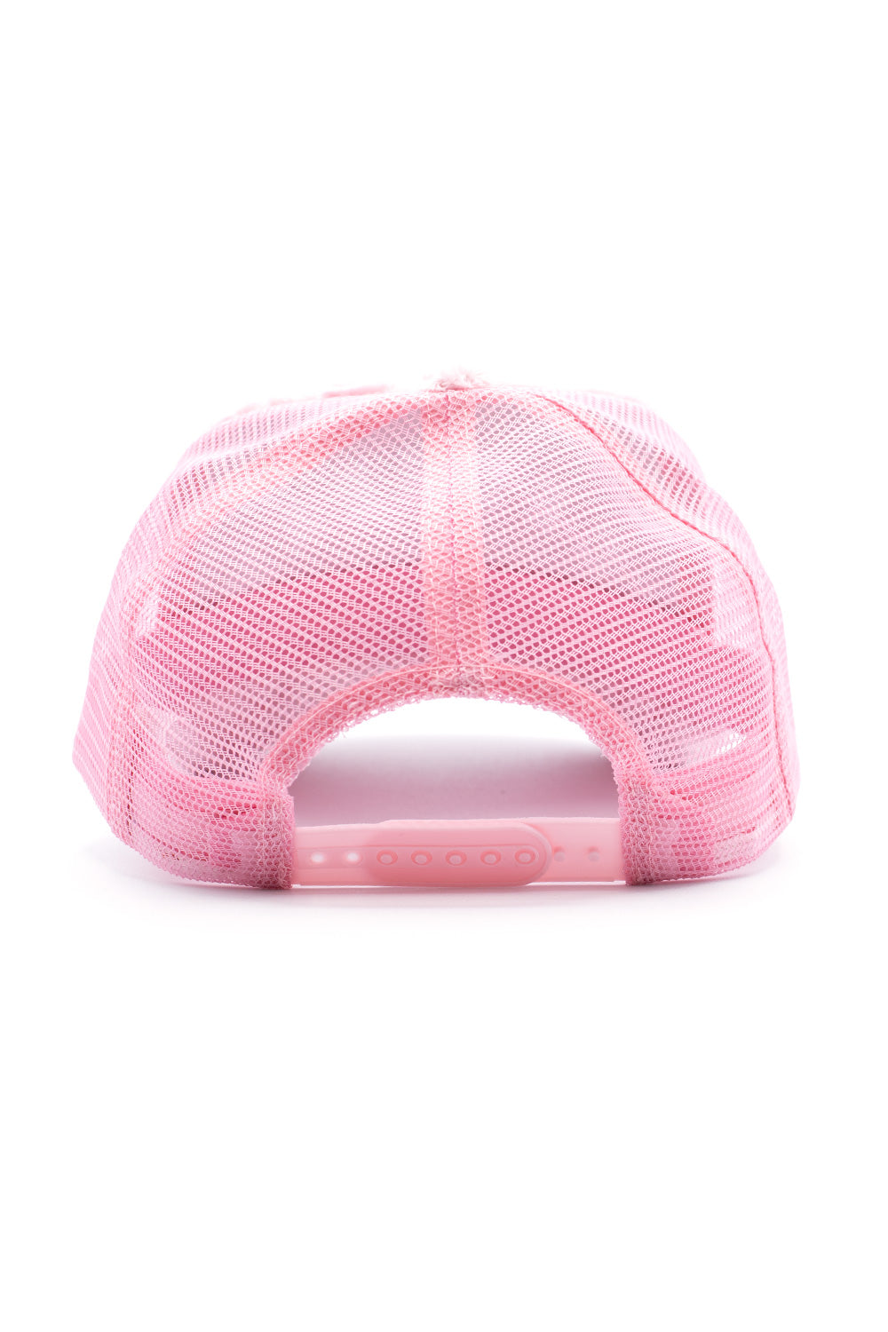 Trendy Ice Cream pink trucker cap featuring plush fur design for a unique look