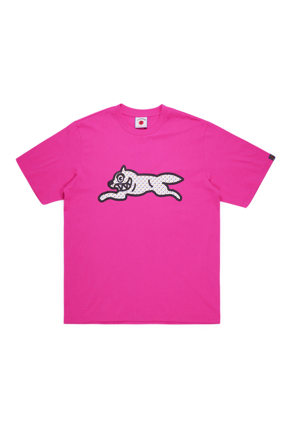 IceCream Polka Dot Running Dog T-Shirt in Pink – auffälliger Polka Dot Print mit ikonischem Running Dog Logo auf der Brust.