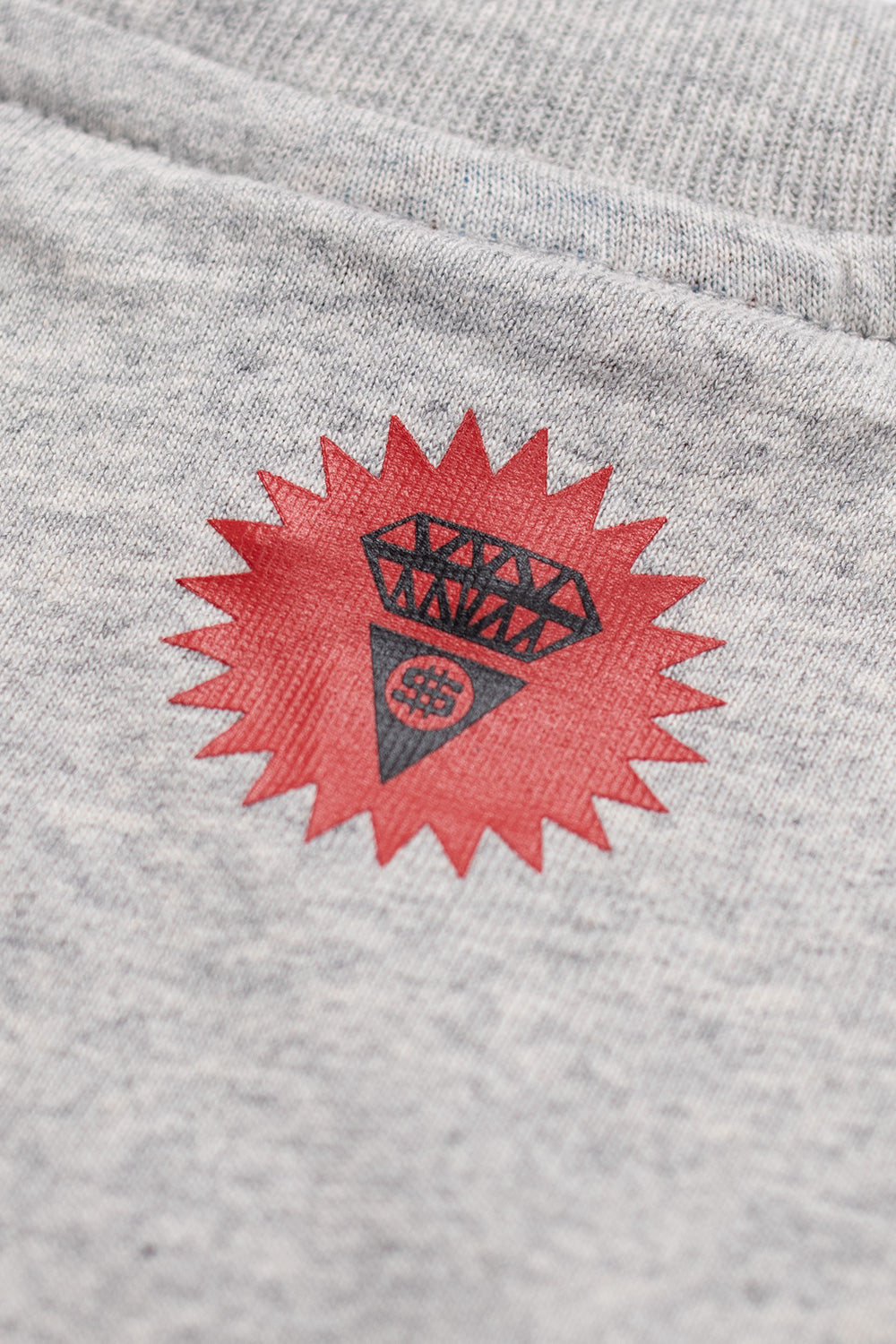 Eye-catching Ice Cream Running Dog T-shirt in heather grey with a dynamic leopard print