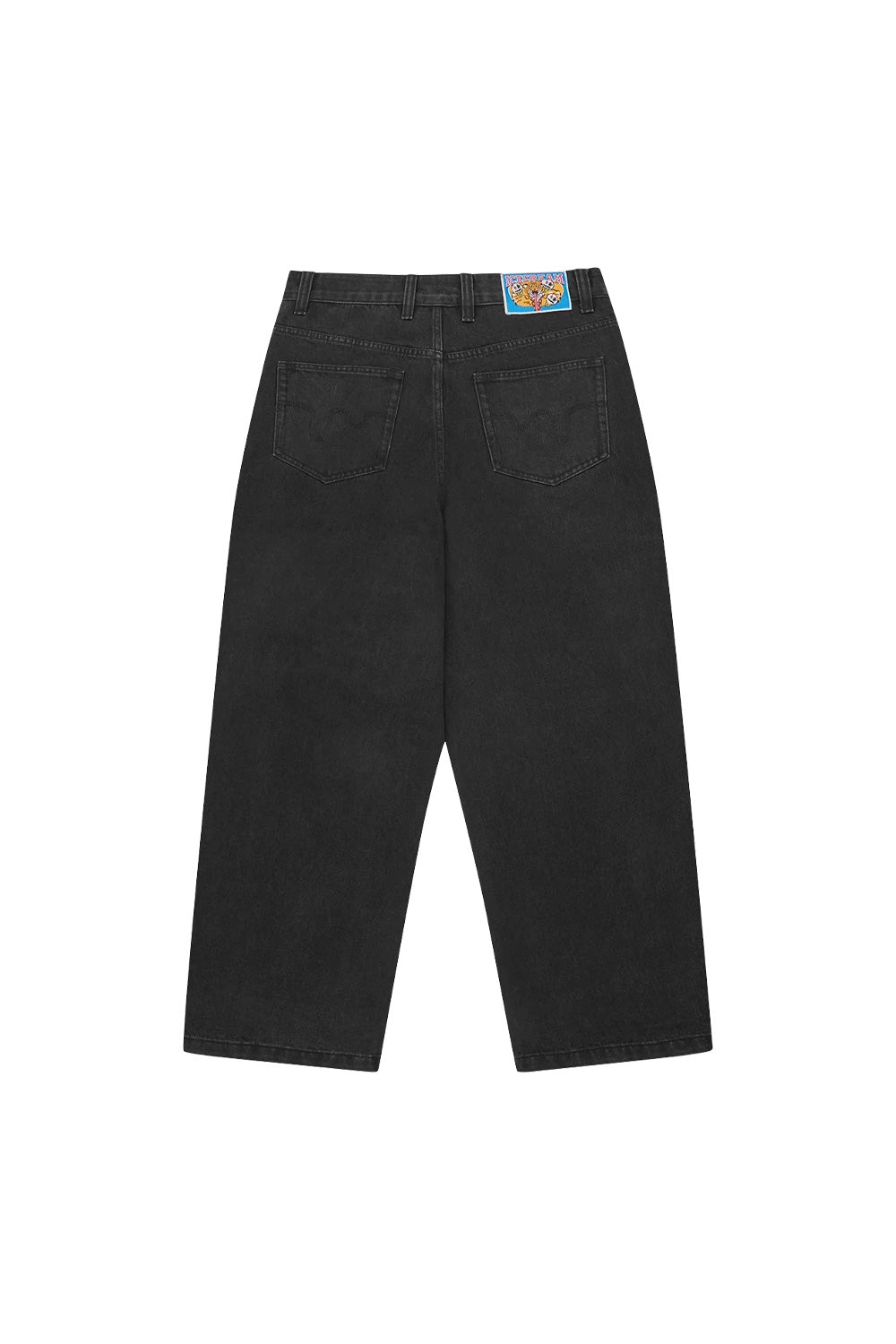 IceCream Running Dog Tripple Scoop Baggy Denim Pant Black (White Print) - BONKERS