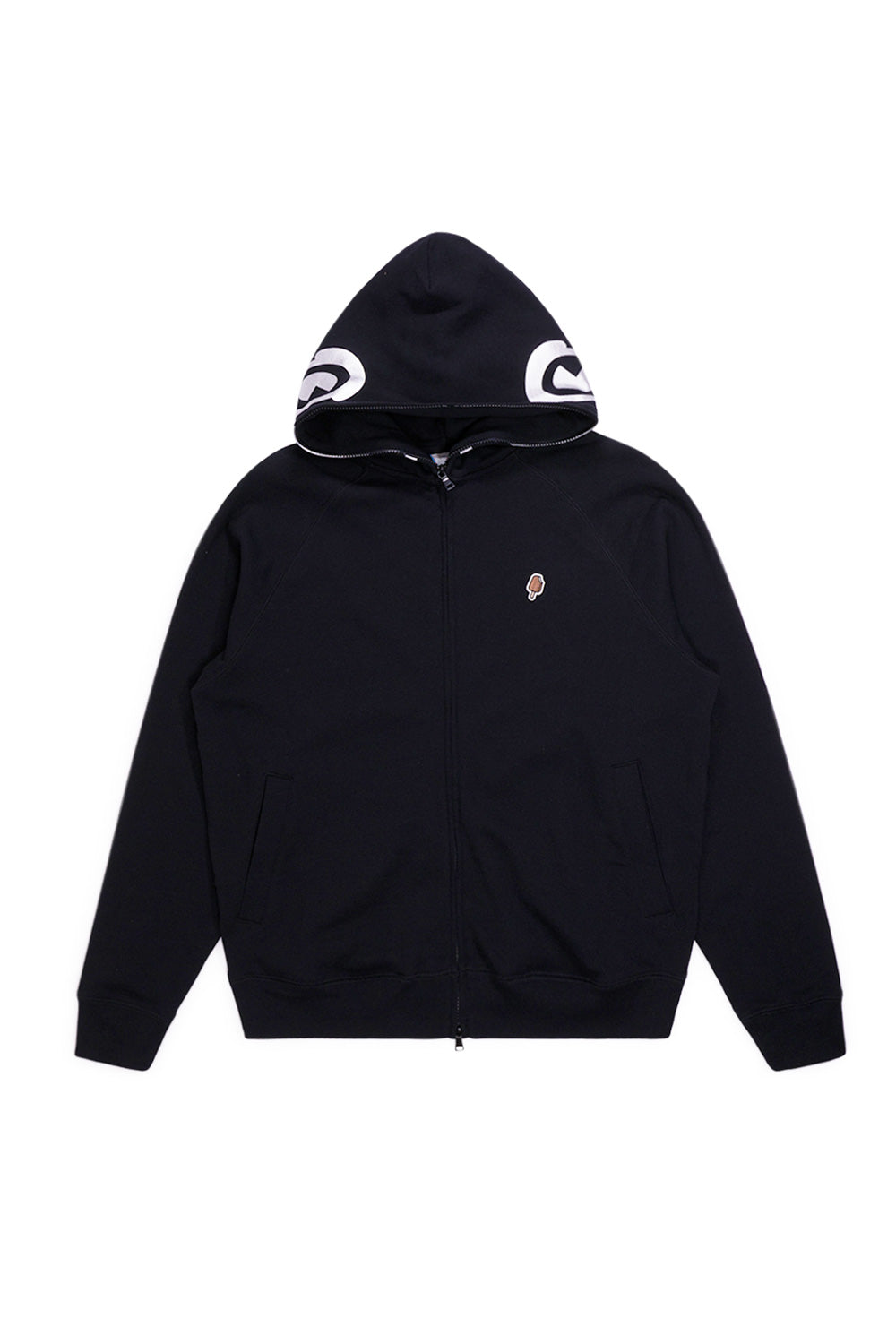 IceCream Smiley Zip-Through Hood Black - BONKERS