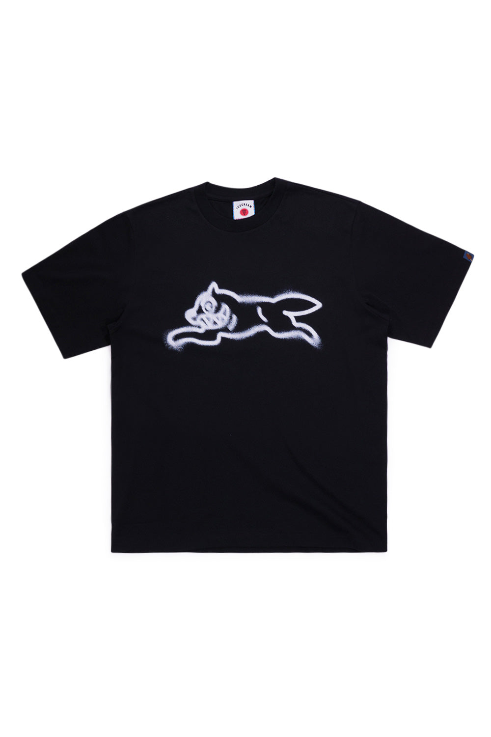 IceCream Spray Paint Running Dog T-Shirt Black - BONKERS