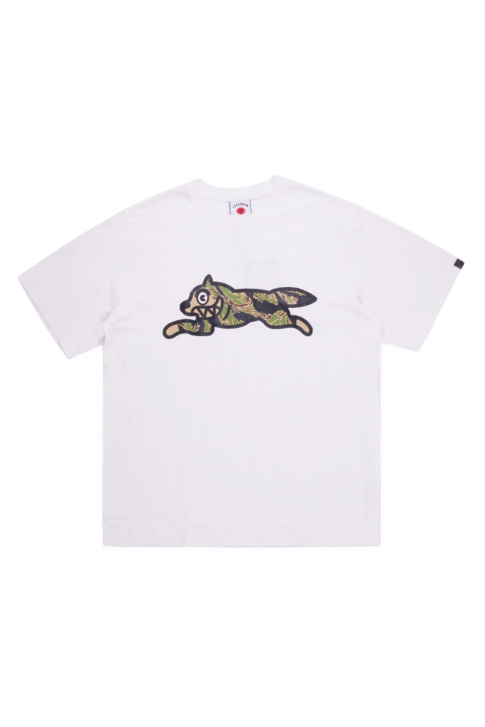 IceCream Tiger Stripe Running Dog T-Shirt White