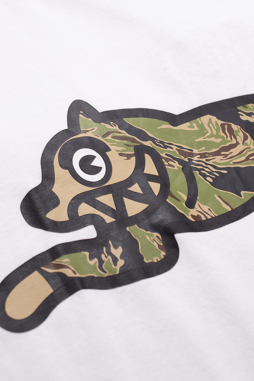 IceCream Tiger Stripe Running Dog T-Shirt White