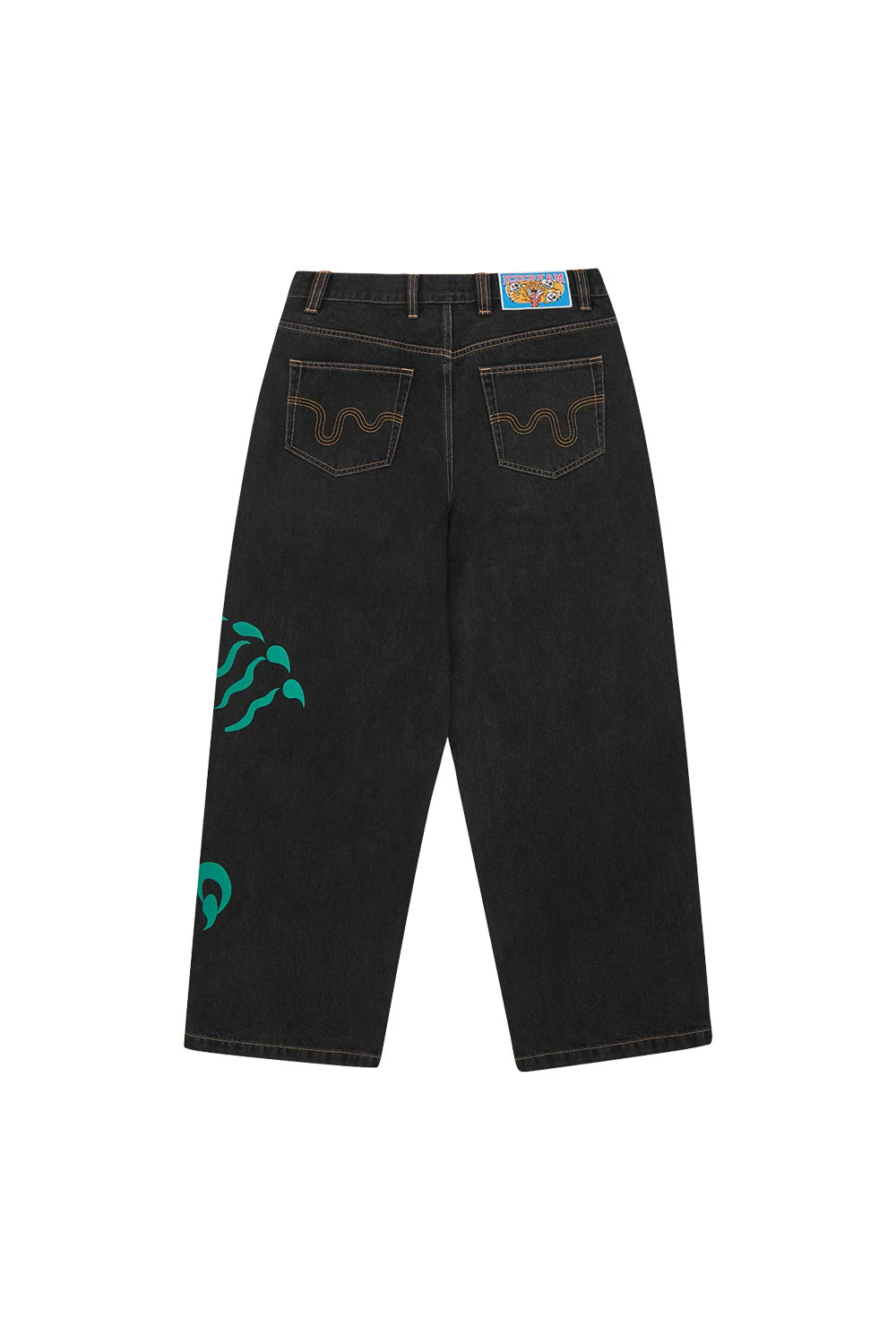 IceCream Tripple Scoop Baggy Denim Pant Black - BONKERS