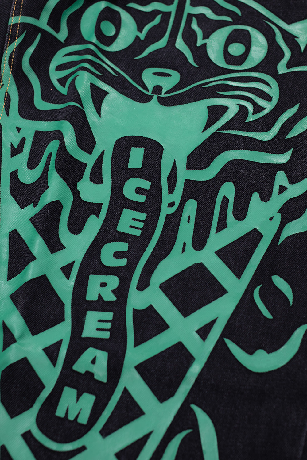 IceCream Tripple Scoop Baggy Denim Pant Black - BONKERS