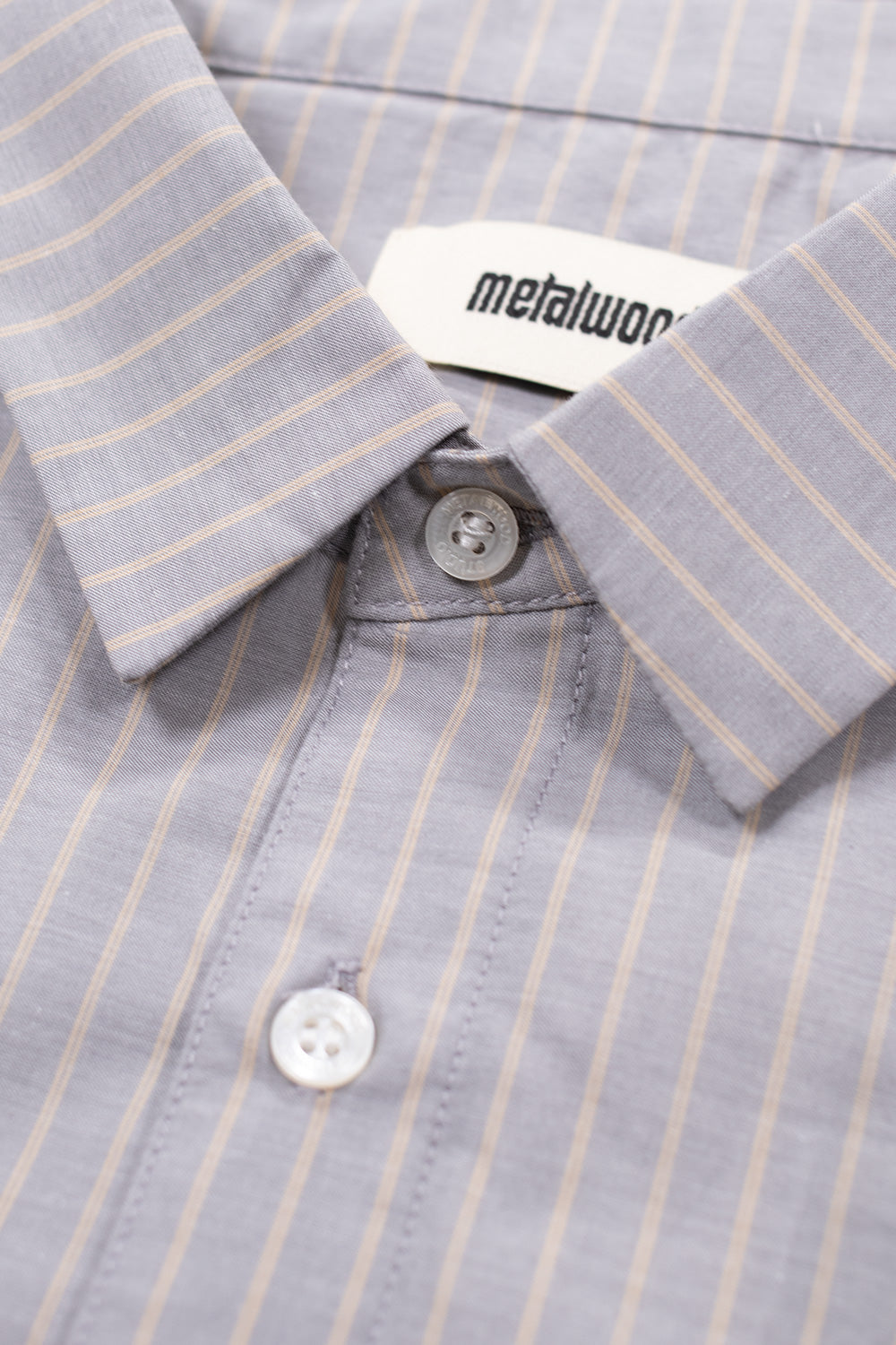Metalwood Studio Longsleeve Button Up Shirt Grey / Peach - BONKERS