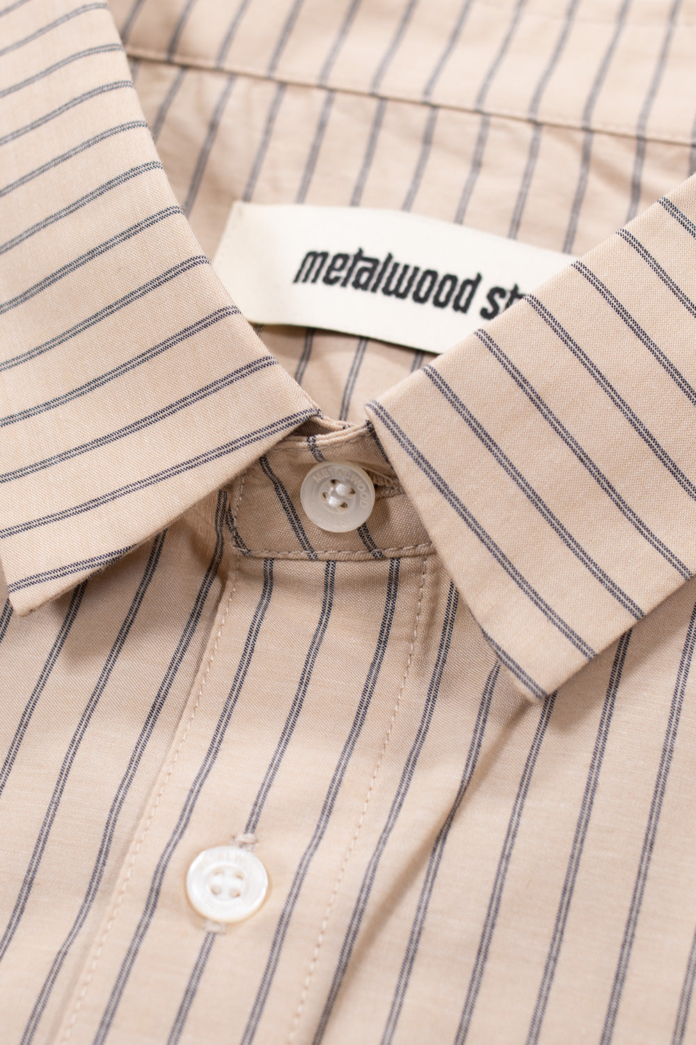 Metalwood Studio Longsleeve Button Up Shirt Tan / Black - BONKERS