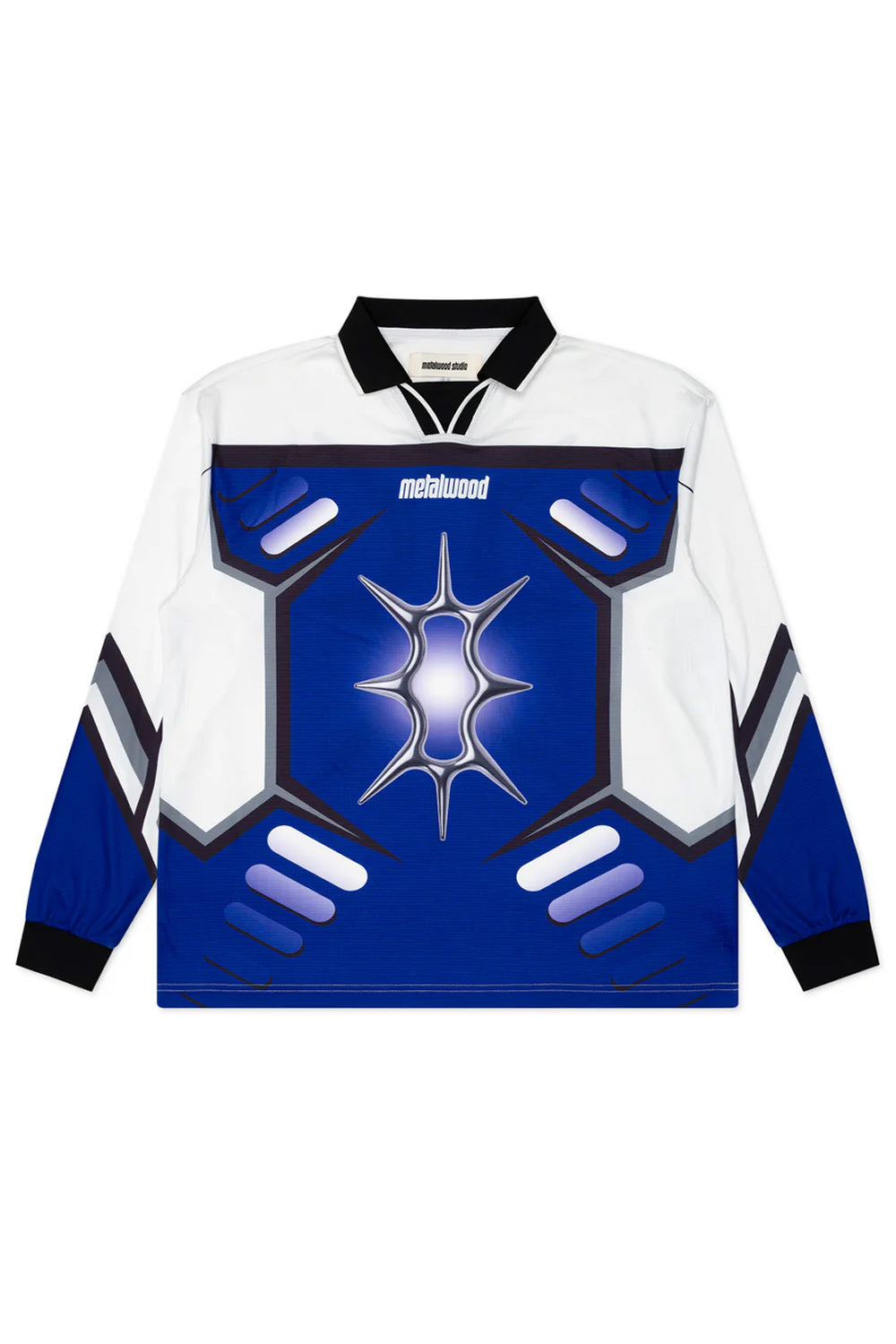 Metalwood Studio X-Games LS Jersey White / Purple – Atmungsaktives, bedrucktes Polyester-Jersey mit elastischem Kragen für optimalen Tragekomfort.