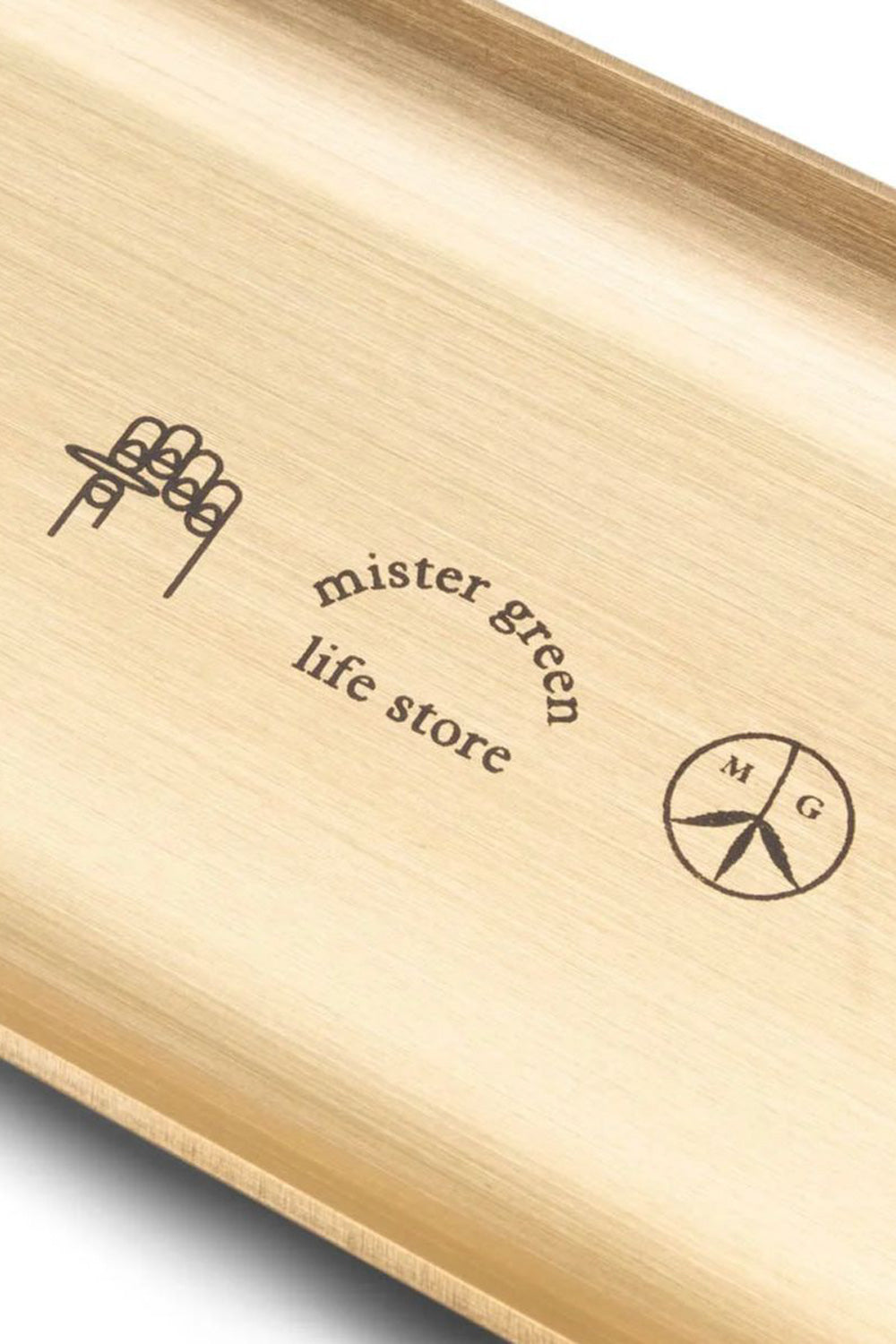 Mister Green Logo Rolling Tray Heavy Brass - BONKERS