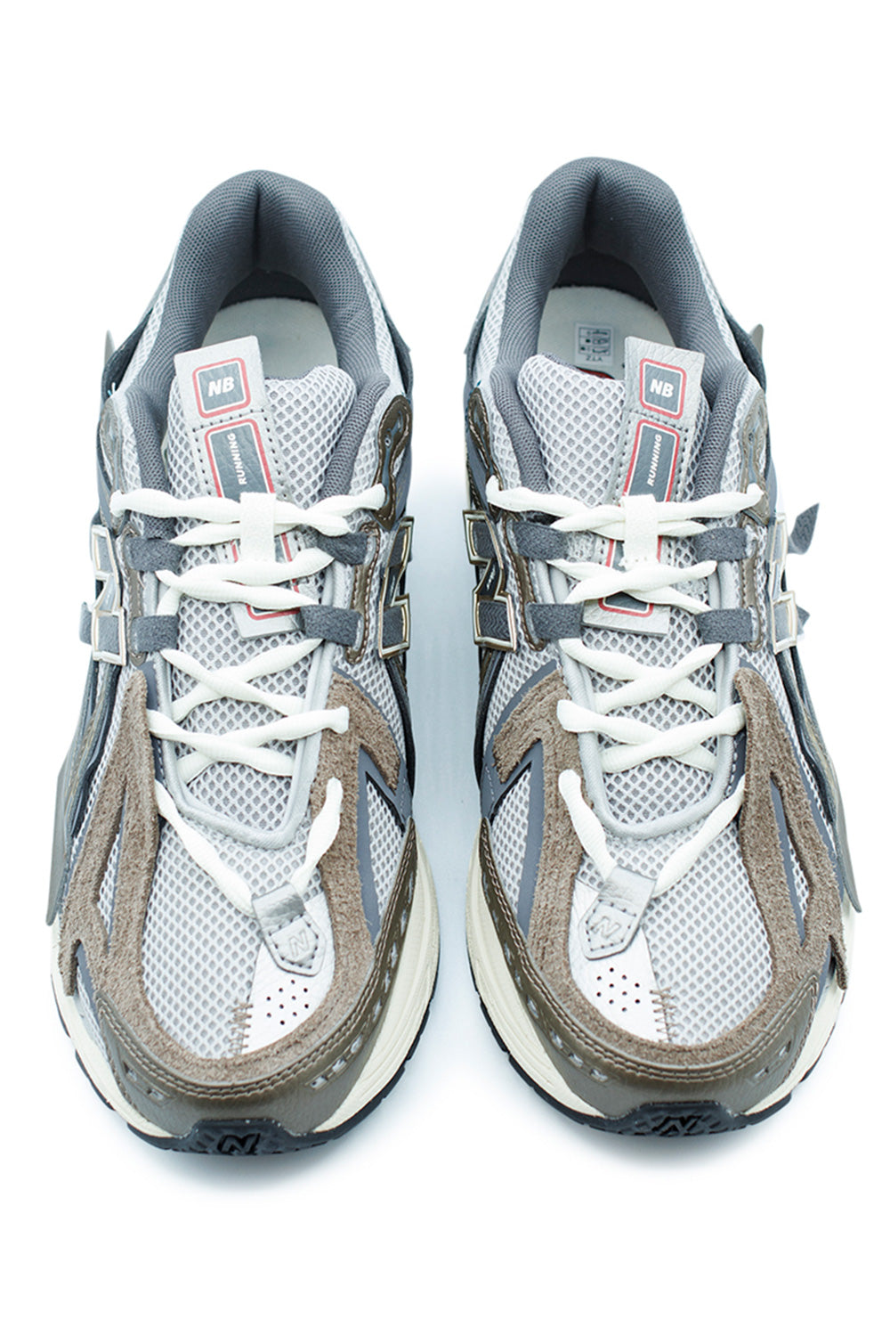 Top view of New Balance 1906A Thunder Brown Slate Grey lifestyle running shoe with dual-tone lacing system, ventilated open mesh toe box and ACTEVA LITE cushioned midsole