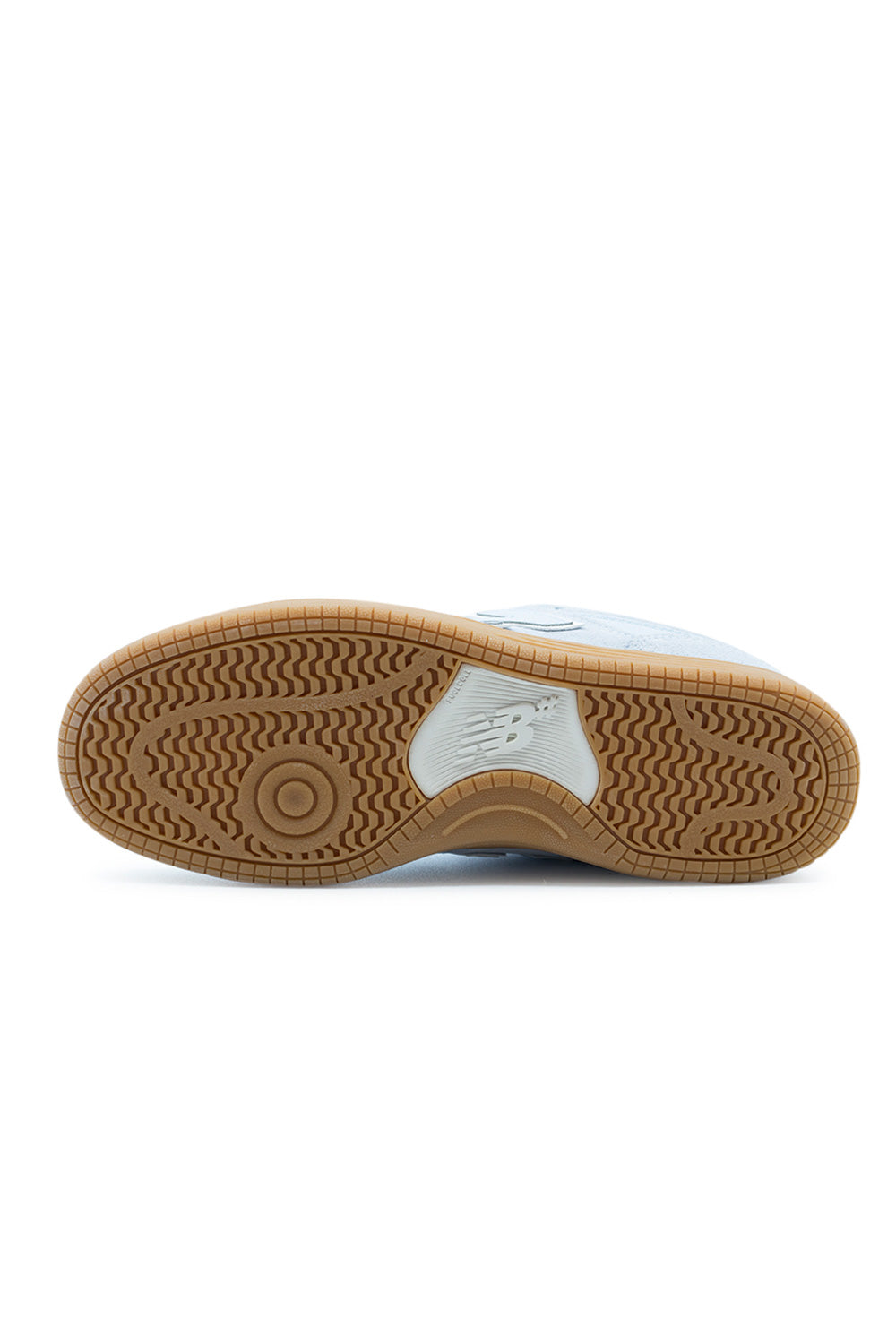 outsole detail New Balance Numeric 480 featuring high-traction gum rubber tread pattern, flexible cupsole design and optimized grip for skateboard control and durability