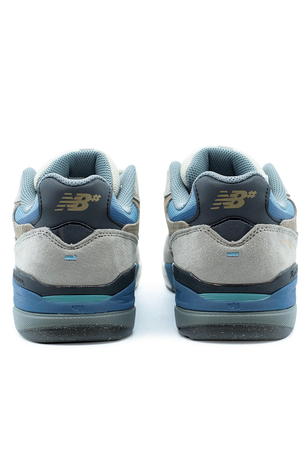 New Balance Numeric 933 Mushroom Still Water low-top skateboarding shoe designed by Andrew Reynolds with durable nubuck overlays, mesh toe box and responsive ABZORB cushioning