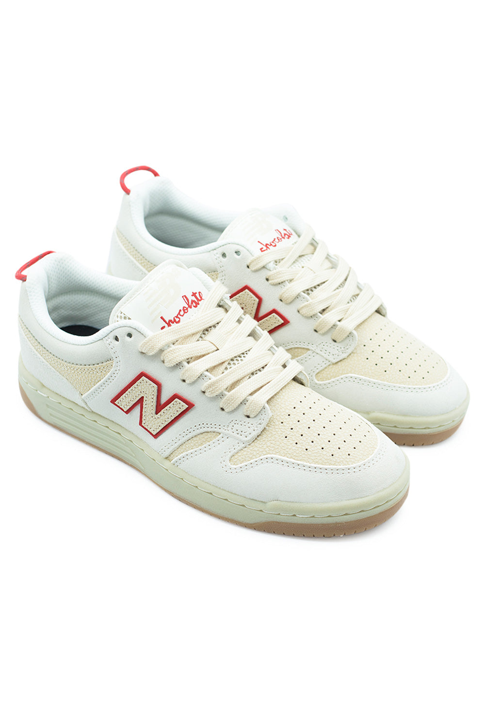 New Balance Numeric X Chocolate 480 Schuh Altweiss / Rot