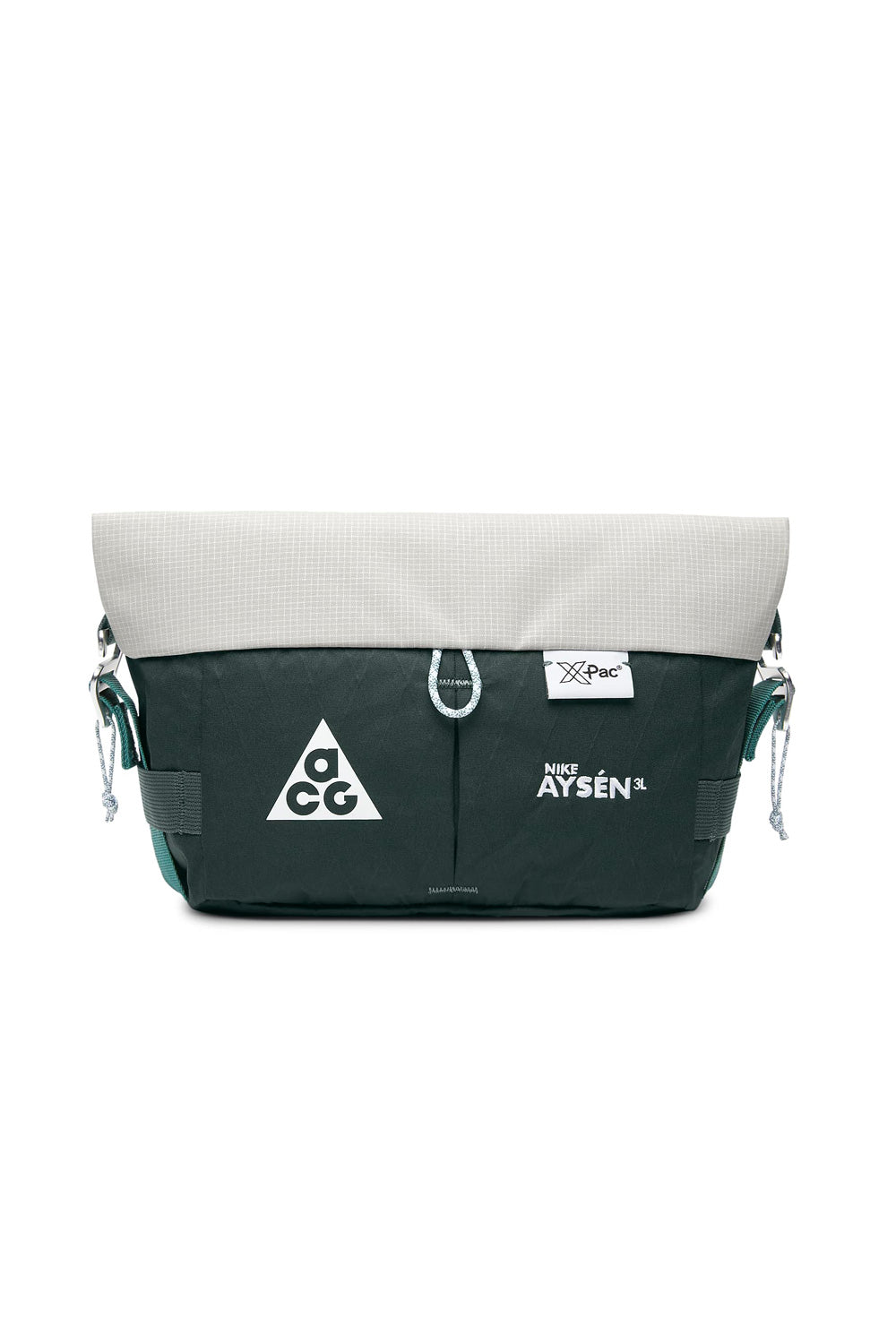 Nike ACG Aysen Waistpack Vintage Green – Stylische grüne Nike ACG Gürteltasche im Vintage-Stil mit strapazierfähigem Material für Outdoor-Aktivitäten.
