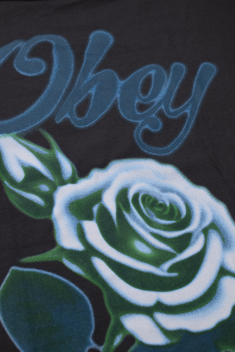 Obey Airbrushed Rose Heavyweight T-Shirt Vintage Black - BONKERS