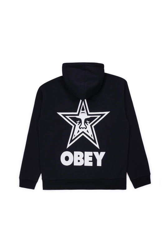 Obey Bold Star Extra Heavy Hood Black - BONKERS