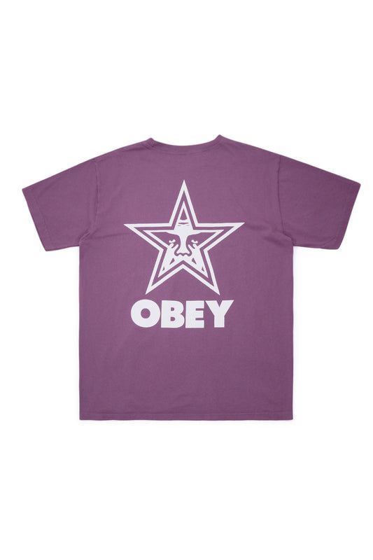 Obey Bold Star T-Shirt Pigment Vintage Plum - BONKERS