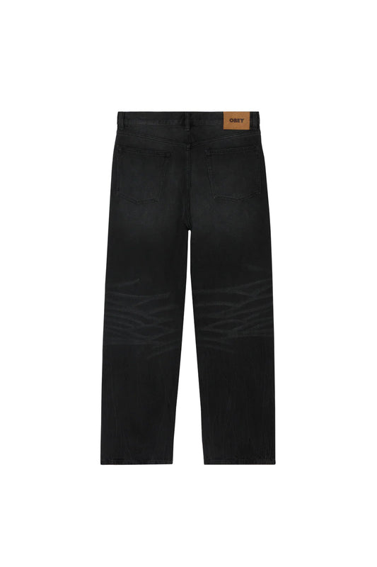 Obey Classic Baggy Vintage Denim Noir Délavé