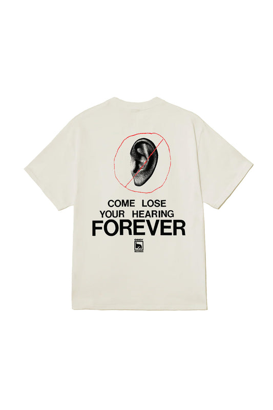 Obey Come Lose Your Heating T-Shirt Vintage White - BONKERS