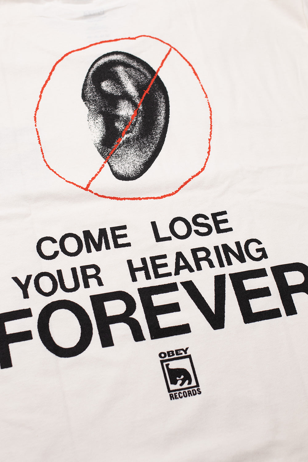 Obey Come Lose Your Heating T-Shirt Vintage White - BONKERS