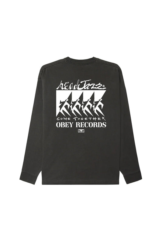 Obey Come Together Pigment LS T-Shirt Dusty Black - BONKERS