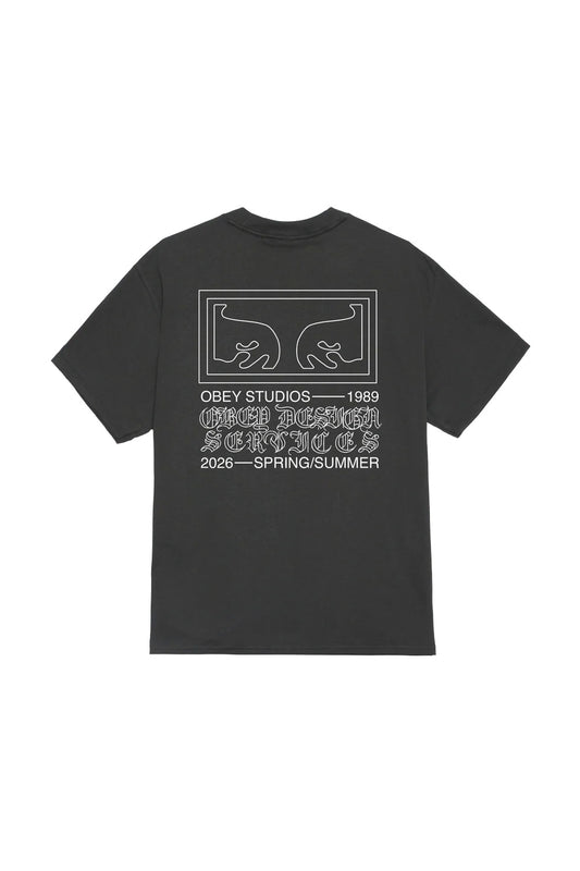 Obey Design Services T-Shirt Vintage Black - BONKERS