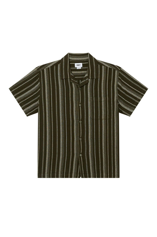 Obey Hugh Woven Shirt Dark Sage - BONKERS