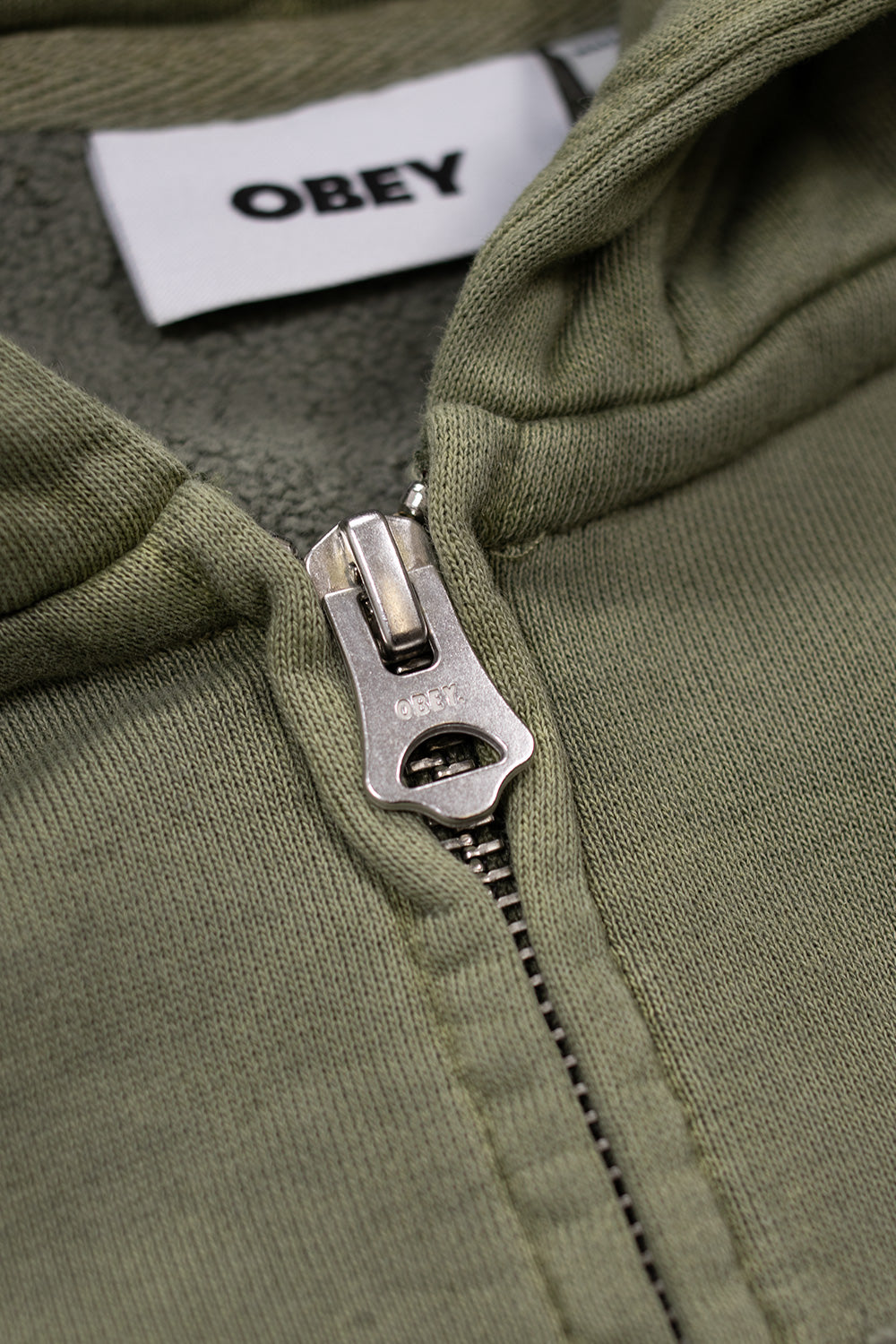 Obey Hybrid Faded Zip Hood Green (Faded Wash) - BONKERS