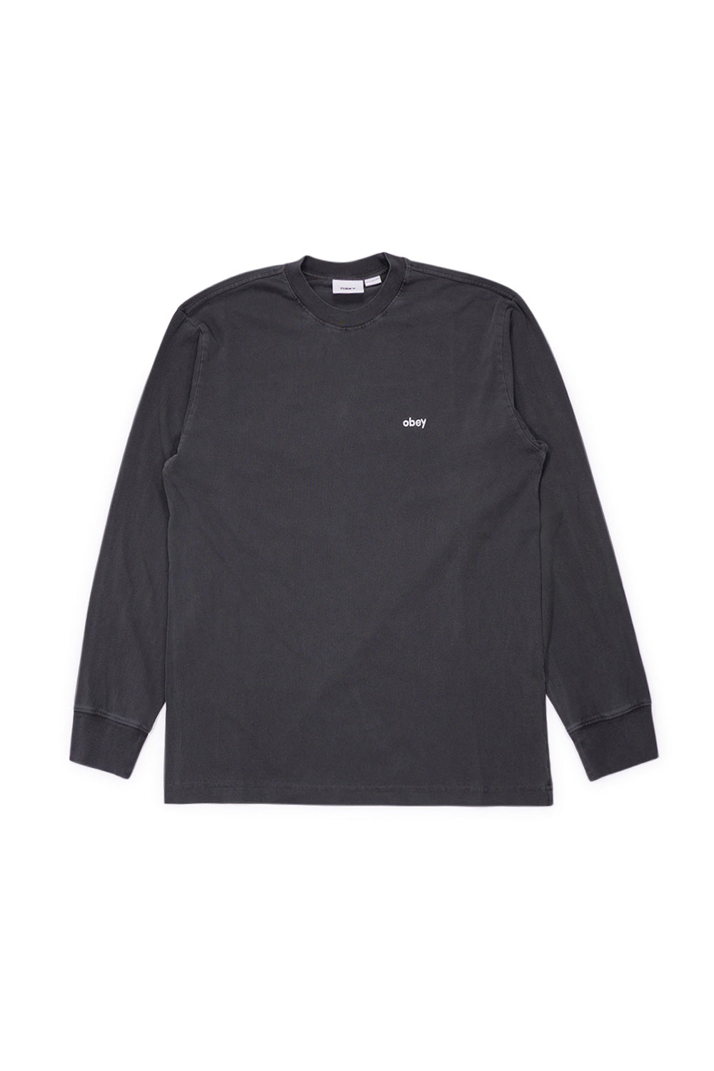 Obey Lowercase Pigment Longsleeve T-Shirt Black - BONKERS