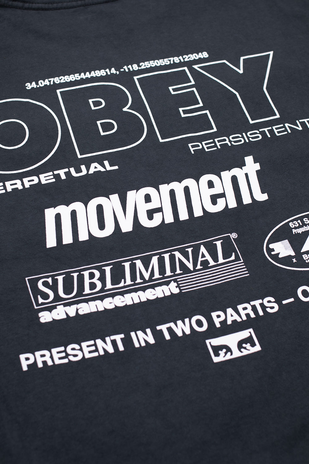 Obey Persistent Movement T-Shirt Pigment Vintage Black - BONKERS