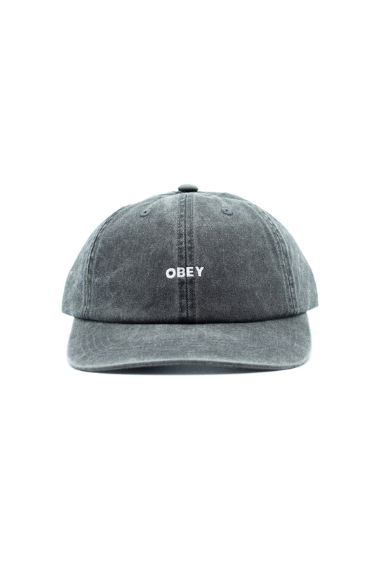 Obey Pigment Bold 6 Panel Cap Black - BONKERS